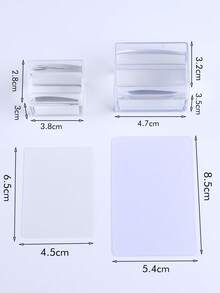 1pc Wipeable Square Silicone Stamp With Scraper Big & Small High Transparency Multi-Functional Transfer Steel Plate Nail Art Tool - Suitable For Beauty Salon And Personal Use, Salon Equipment, Compact Design, Smooth Surface, DIY Manicure - Clear - View 3