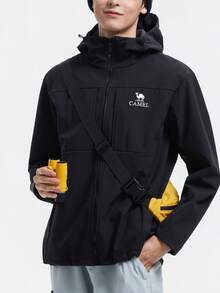 CAMEL CROWN Men's Soft Shell Fleece Jacket, New Autumn/Winter Model, Warm, Windproof, Waterproof, Outdoor Hiking & Camping Jacket - Phantom Black - View 3