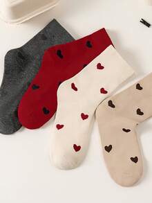 5 pares de calcetines de media caña de unicolor, de moda, versátiles, lindos, transpirables, que absorben la humedad, antideslizantes y adecuados para el uso diario casual para mujeres - Multicolor - Ver 2