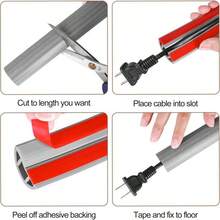 1pc 2M/78.74in PVC Floor Cable Concealer - Heavy Duty Anti-Trip Cable Protector For Home/Office/Gym - Easy Install Floor Cable Management, Cut To Fit Length