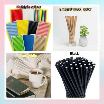 25 piezas/paquete Pajitas de papel gruesas y resistentes de unicolor, 10 opciones de color, adecuadas para el Día de San Valentín, Ramadán, Eid, fiestas de cumpleaños, se pueden usar para cócteles, agua con gas, hogar, bar, restaurante, fiesta, boda, graduación