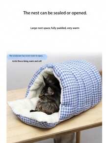 畅销猫床 冬季保暖封闭式宠物床 四季通用狗屋 小型犬笼 可机洗猫床 - 彩色 - 查看 8
