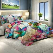 3 Pieces Full/Queen/King Size Quilt Set, Machine Washable, Lightweight Bedding Coverlet, Brushed Microfiber Quilt Cover, Warm Quilted Blanket Bedding Sets With Pillow Shams, Modern Style Thin Comforter, 2 Pieces Twin Quilt Set - 青碧色 - 查看 9