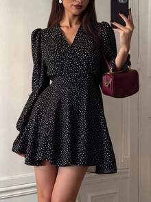 Vestido corto de verano para mujer, estilo casual y fresco - Negro - Ver 3