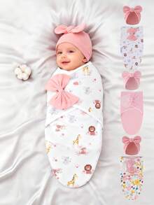 1 pezzo Copertina morbida in cotone per neonati, adatta per bambini e bambine, facile da avvolgere, misura 0-3 mesi, ottima come regalo per nascita, per attività all'aperto, essenziale per neonati