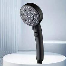 1pc German High Pressure Handheld Shower Head, 9 Adjustable Modes, One-Click Water Stop Switch, Rainfall Experience, Detachable & Washable, Water-Saving & Anti-Fall, Plastic, Wall-Mounted Design, Bathroom Accessory, Shower Head Kitchen Items Kitchen Accessories Kitchen Kitchen Tools
