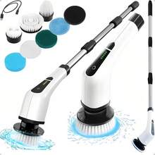 Escova Elétrica de Limpeza 9 em 1 Giratória Recarregável – Limpeza Rápida e Eficiente para Toda a Casa - Entrada do Brasil (127V) - Visão 2