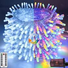 240LED 88Ft Connectable String Lights Indoor Outdoor Wire Warm White Lights Twinkle Fairy In With Timer Bedroom Classroom Wedding Tree Patio Decor - Cold White⇋Multicolor + 240LED - View 1