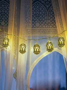 1个LED复古灯笼串灯，室内/室外节日照明，适用于家居窗户派对装饰、卧室、客厅、节日和室内装饰（不含电池） - 彩色 - 查看 8