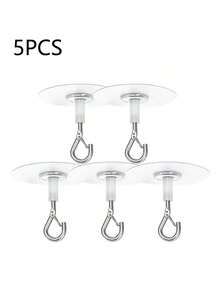 5pcs/3pcs/1pc Self Adhesive Ceiling Hooks Heavy Duty Windproof Screw Hooks For Outdoor Garden Planter Flower Pot Hanging Bracket, Ultra Stable Mounting For Balcony Patio Ceiling, Weather Resistant, No-Drill Ceiling Fix, Strong Grip, Indoor/Outdoor Use, Space-Saving Hanging Solution, Easy Peel-And-Stick Installation - Multicolor - View 8