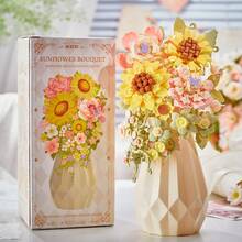 486 Stück Blumenstrauß-förmige Bauklötze, geeignet für Heimdekoration, Valentinstag-Geschenk, Geburtstagsgeschenk, Geschenk für Liebhaber, Freunde und Familie. Kann auch als Urlaubsgeschenk, Vatertags-Geschenk, Muttertags-Geschenk, Hochzeitsgeschenk, Hochzeitsdekoration, Abschlussgeschenk verwendet werden. - Verschiedenfarbig - Übersicht 6