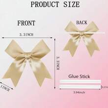 50 PCS Twist Tie Bows Satin Ribbon Bows 3.3 Inch Gift Wrap Bows Craft Bows For Gift Wrapping, Party Decorations Gifts Bag DIY Treat Bags Wedding Decor Baby Shower Christmas (Golden),DIY Crafts, Christmas Ornaments - Vàng - Xem 2