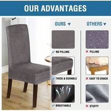 Kitchen Chair Covers - 4 + Grey - View 5