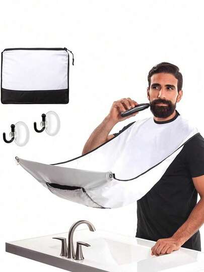 Delantal de afeitado para hombres, capa recogedora de barba, babero para el cuidado del afeitado facial, babero de afeitado para adultos, delantal de limpieza para barberos, regalo para hombres, regalo para el padre