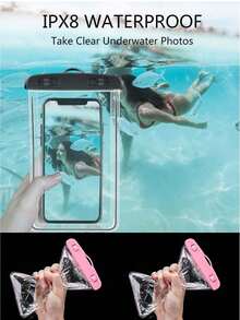 1pc Universal Waterproof Phone Pouch, Waterproof Phone Case, Compatible With IPhone 14/13/12/11 Pro Max/XS Plus, Fits Galaxy S22/S23 (Up To 7.0 Inches), 3D Phone Dry Bag, Suitable For Vacation, Compatible With IPhone And Other Phone Models - Multicolor - View 7