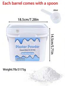 2lb/6lb/7lb Square Bucket Packing Send Spoon,907g/2720g/3175g Resin High Density Plaster Powder For DIY Sculpture Molds,Vases Making Casting Production Material Gypsum Powder In Barrel - White - View 11