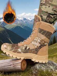 New High-Top Breathable Warm Lining Men's Outdoor Work Boots, Trainning Boots, Suitable For All Seasons, - تمويه - مشاهدة 14