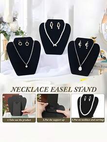 10/1pc,Jewelry Display Stand With Bust, Necklace, Pendant & Earring Holder, Tower Shaped Display Rack Valentine Day Back To School,Jewelry Display Stand, Bust Shape Necklace, Pendant, Earring Display Rack, Jewelry Tower Stand For Necklaces, Pendants, Earrings - Multicolor - View 10