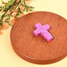 1pc Natural Crystal Cross Pendant, Jade Stone Cross Necklace Accessory, Christian Jesus Small Gift, Jesus' Love, New Year, Easter, Thanksgiving Small Gift - Multicolor - View 10