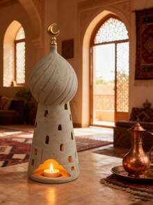 1pc Elegant Middle Eastern Architecture Incense Burner, Resin Crescent Moon Element Islamic Ramadan And Eid Decoration, Suitable For Ramadan And Eid Gifts, Perfect For Middle Eastern And Arabic Style Decor, Incense Stick Holder - Multicolor - View 6