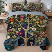 3 Pieces Full/Queen/King Size Quilt Set, Machine Washable, Lightweight Bedding Coverlet, Brushed Microfiber Quilt Cover, Warm Quilted Blanket Bedding Sets With Pillow Shams, Modern Style Thin Comforter, 2 Pieces Twin Quilt Set - 軍綠色 - 查看 2