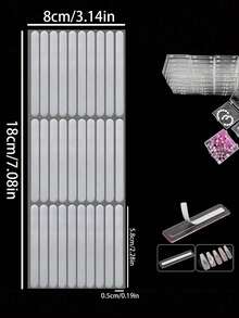 600/300/30片装透明双面美甲展示胶带，适用于按压式美甲贴纸 - 自粘条，沙龙设计展示和包装，不含酒精，易于使用，美甲用品，粘性强 | 透明胶带 | 精准定位槽，美甲用品，美甲工具，美甲工具，返校季，美甲，按压式美甲工具