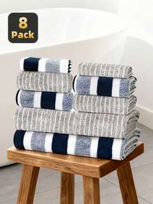 1件/16件/8件毛巾套装 | 时尚奢华混装毛巾套装，超柔软珊瑚绒材质，吸水性强，速干，不褪色，亲肤舒适，男女通用，居家必备，日常使用，适用于浴室、厨房、家居、游泳、旅行、度假、水疗、情人节礼物等多种场合。尺寸：11.81x11.81英寸/30x30厘米，13.78x29.53英寸/35x75厘米，27.56x55.12英寸/70x140厘米 - 彩色 - 查看 18