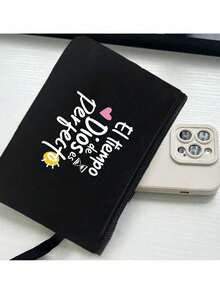 2pcs Black Linen Set With Handle Rope, Colorful Letter Print Pattern, Personalized Gift Suitable For Wedding Anniversary And Friend's Birthday; Women's Fashion Canvas Tote Bag With Button, Thick Linen Bag, Essential For Shopping; Portable Full-Size Work Bag, Suitable For Work, Shopping, Shoulder Carry, Unisex, Perfect Gift, Daily Necessity, Christmas Gift, Ideal Birthday/Christmas/Anniversary Present, Small Gift Exchange