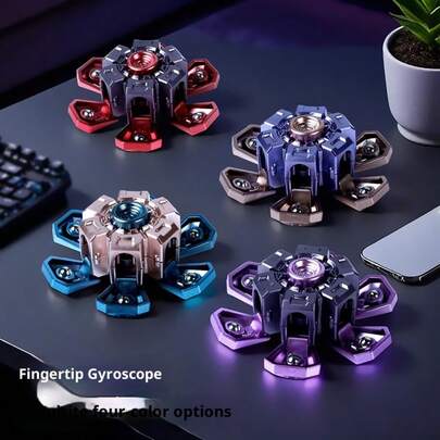 三合一可变形减压玩具，机械盔甲陀螺，酷炫科技减压玩具，旋转发射器，男孩生日礼物