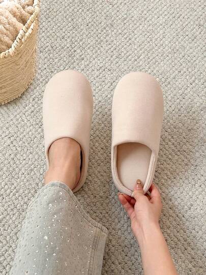 XIXITIAO 1 par de pantuflas minimalistas unisex, zapatos de suela suave y silenciosa de unicolor, diseño artístico retro, calzado casual de interior transpirable y fácil de poner