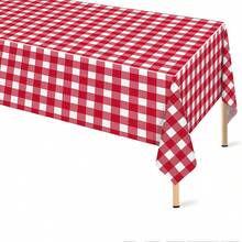 1pc Disposable Checkered Tablecloth, Thick Waterproof Oilproof Table Cover, Suitable For Birthday Party, Picnic, Family Gathering, Daily Party Use - Multicolor - View 15