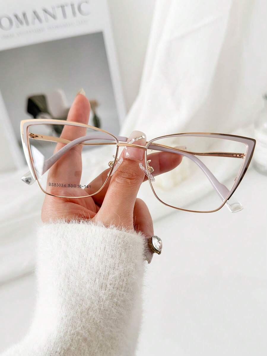 MELINDA MODA Women's Metal Eyeglass Frame, Small Cat-Eye Style - 淡紫色 - 查看 1