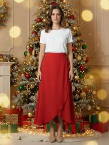 Women Skirts - Red - View 1