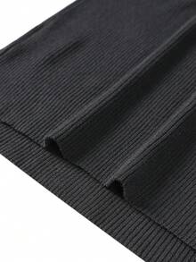 Men's Autumn/Winter Versatile Regular Shoulder Long Sleeve Ribbed Turtleneck Sweater - Black - View 8