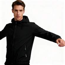 2025 Veste de pluie à capuche pour hommes, vêtement extérieur coupe-vent et stylé pour la randonnée et les aventures sportives. Isolation, Saint-Valentin, chiot, carnaval, choix printemps-été, cadeaux pour demoiselles d'honneur, chambre, décoration de chambre, plage, voyage, pour hommes, pour femmes, vacances - Hommes - Voir 4