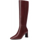 Burgundy-chunky Heel