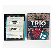TRIO 36 配对卡牌游戏 - 怀旧家庭桌游，适合家庭和成人，豪华版，包含纸板、36 张卡牌，家庭游戏之夜 | 复古游戏 | 桌游，卡牌游戏 - 紅色 - 查看 6