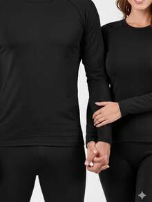 Men Thermal Underwear Sets - Black - View 2