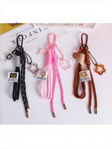Series Woven Rope Pendant Plush Doll Nylon Lanyard, Ins Style Keychain, Carabiner, Bag Charm, Gift - Multicolor - View 9