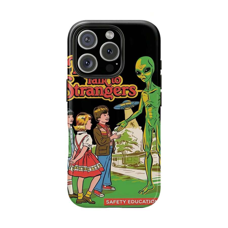 1 Pcs Alien, Retro, Interaction Phone Case, Suitable For 17 Pro Max/17 Air/ 16 Pro MAX/15 Pro Max/14 Pro/13 Pro/12/11, Personalized Phone Case For Men And Women,They Are Excellent Gifts For Girlfriends, Boyfriends And Family Members For Christmas And Halloween. - 黑色 - 查看 1