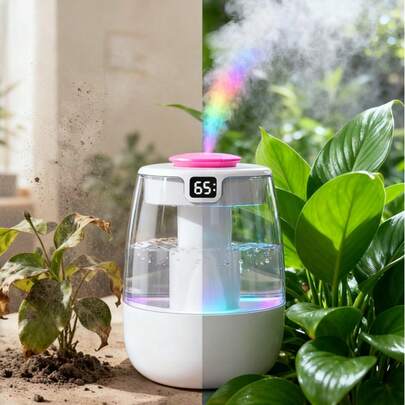 2,2L Humidificador de dormitorio, difusor de aromas eléctrico para el hogar, humidificador de aromaterapia con aceites esenciales, alimentado por USB, llenado superior, adecuado para habitaciones grandes, pantalla digital, luz nocturna, 3 modos de niebla, apagado automático, funcionamiento silencioso, compatible con aceites esenciales y fragancias. Humidificador de niebla fría de gran capacidad, adecuado para dormitorio, sala de estar, decoración de oficina, plantas, uso en interiores, fácil de limpiar y rellenar, gran regalo de Navidad para la familia y las mujeres.