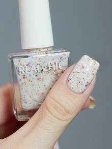 REALCHIC 10ml/Bottle, 2025 New Cute Glitter White Nail Polish, Water-Based Nail Lacquer, Quick Drying, Long-Lasting, Peel-Off, Autumn/Winter Colors, Women Nail Art - 白色 - 查看 1