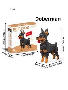 1938Pcs Siberian Husky Micro Mini Building Block Toy Set - First Choice For Pet Lovers, Multiple Pet Options Available, Festival Gift, Ideal For Building Block Assembly Beginners - Bronze - View 24