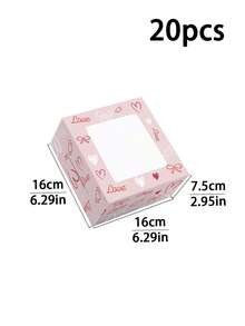 10pcs/20pcs Valentine's Day Heart Shaped 4-Cup Cake Box, 6-Cup Cupcake Box, Suitable For Cakes, Cupcakes, Pies, Pastries, Chocolate Strawberries, Desserts, Cookies - Multicolor - View 19