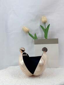 Túi xách Acrylic họa tiết đá cẩm thạch tối giản thời trang, Túi đeo chéo cầm tay độc đáo cá tính thanh lịch - Màu be - Xem 4