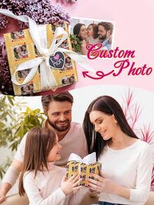 1pc Custom Photo Wrapping Paper Gifts For Mom I Love Mom Custom Photo Face Wrapping Paper Gifts For Mom Best Mom Love You Unique Gift For Her, Ideal For Mother's Day, Birthday