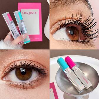 SHAQINUO Set quitamascara, máscara voluminizadora y rizadora, color de larga duración, resistente al agua y a las manchas, crea un maquillaje de ojos natural y definido, quitamascara, elimina eficazmente la máscara