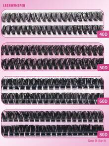 DIY Lash Extensions Kit,Cluster Lashes Individual 9-16mm D Curl, Wispy Volume Natural Look False Eyelashes, Reusable At Home Lash Clusters Set - Pink - View 7