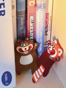 1个创意3D卡通动物书签，熊猫、狗、猫、狼图案，适合阅读，可夹书页，学生礼物，学习用品