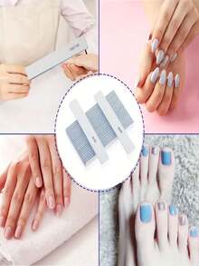 25pcs (Optional 80/80, 100/180) Grit Nail Files, Acrylic Nail Sanding Boards, Professional Manicure Tools, Suitable For Home & Salon, Durable Double-Sided - Multicolor - View 9